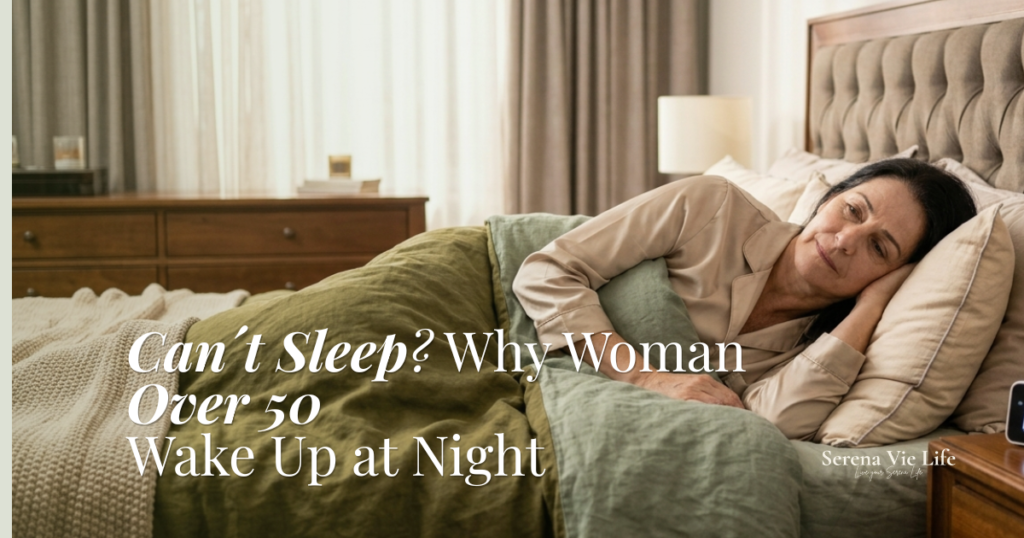 why women over 50 wake up at night — woman experiencing insomnia