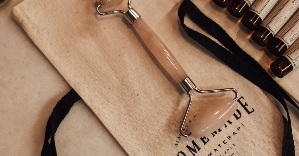 best massage tools for home use displayed on a wooden tray